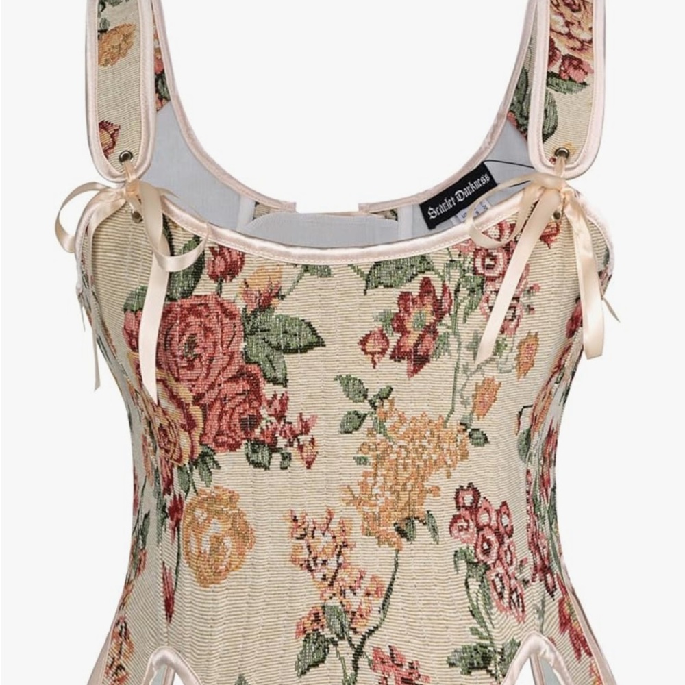 Floral Tapestry Corset Top